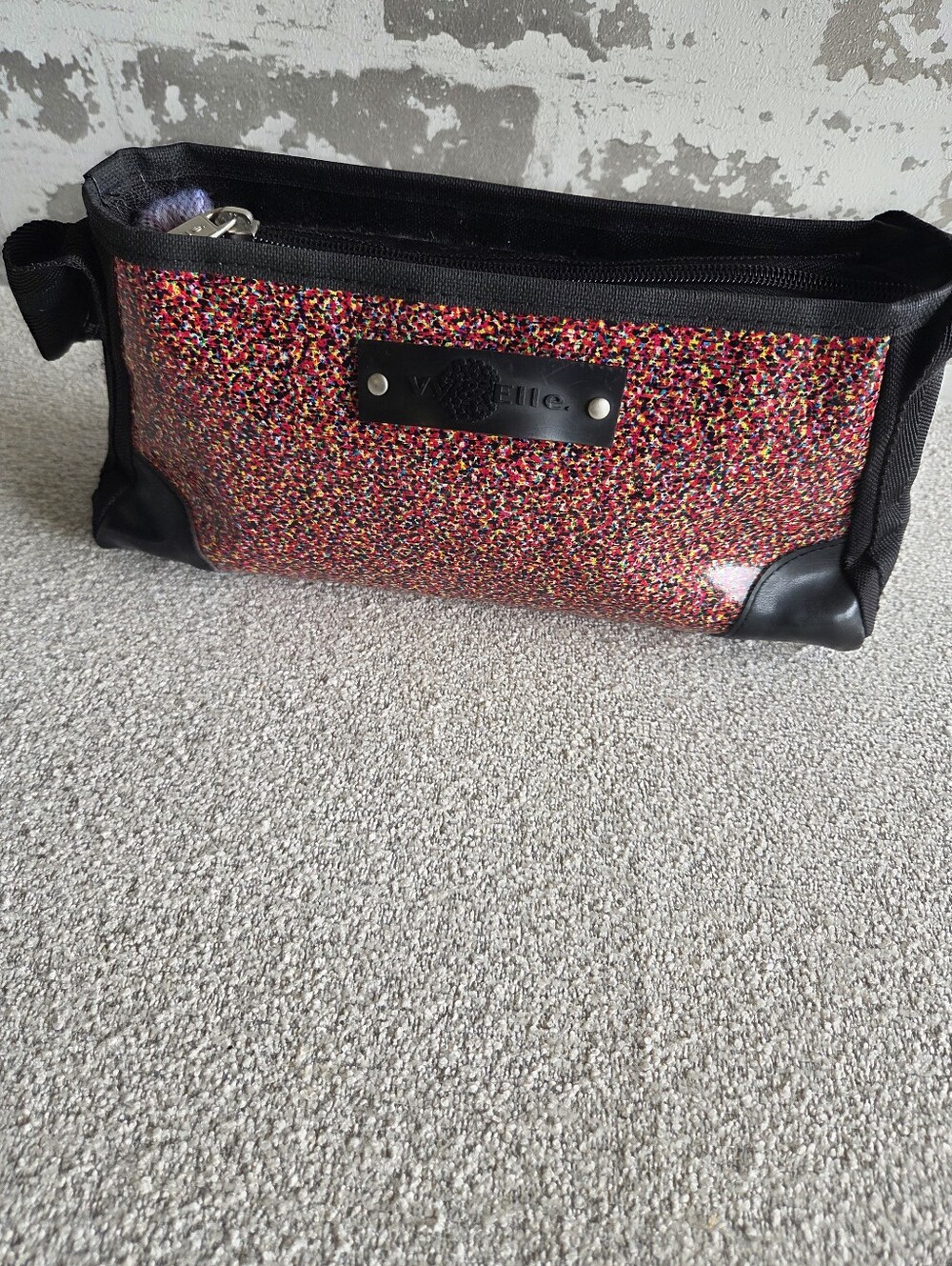 Vy & Elle Upcycled Billboard Vinyl Shoulder Bag – Multicolor Statement Piece